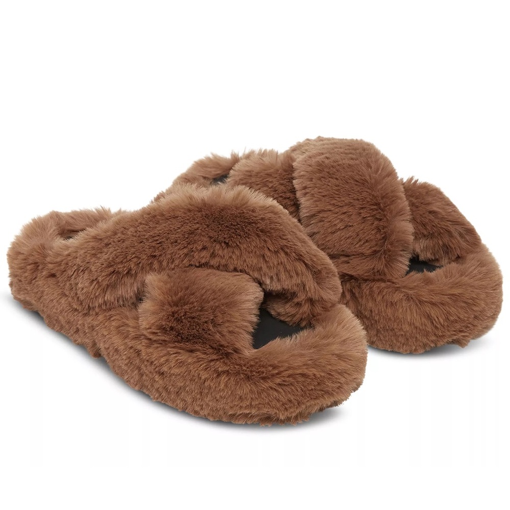 NEW 🤎 Apparis Biba Faux Fur Slippers - Size 8